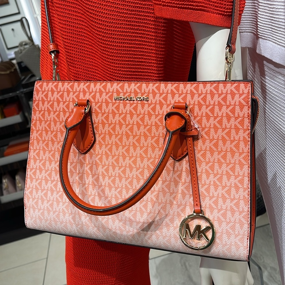 Michael Kors Sheila Medium Ombré Signature Logo Satchel Shoulder Crossbody Bag - Picture 12 of 16
